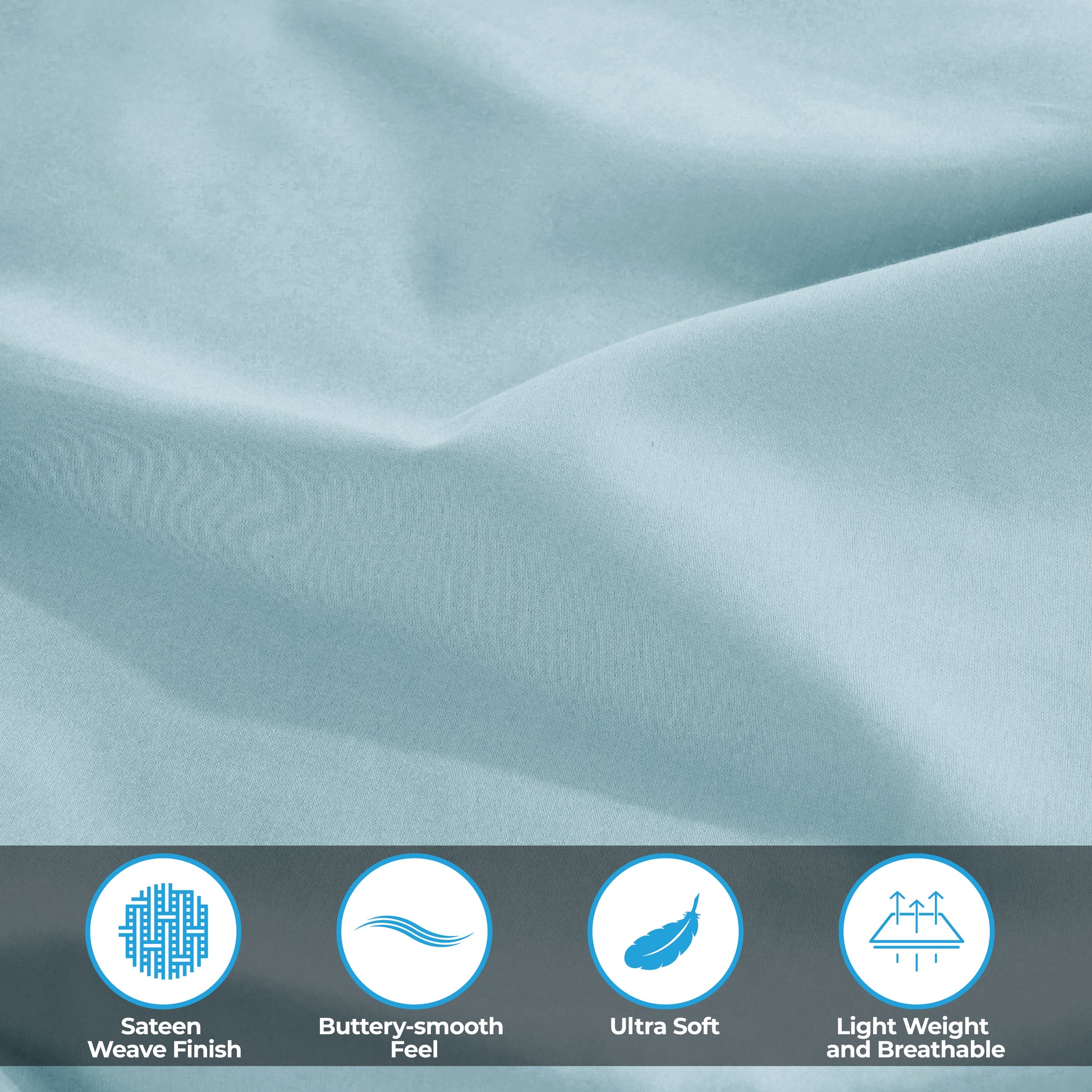 Egyptian Cotton 300 Thread Count Solid Deep Pocket Sheet Set - LightBlue
