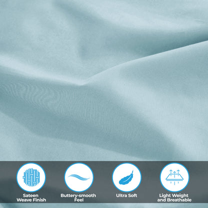 Egyptian Cotton 300 Thread Count Solid Deep Pocket Sheet Set - LightBlue