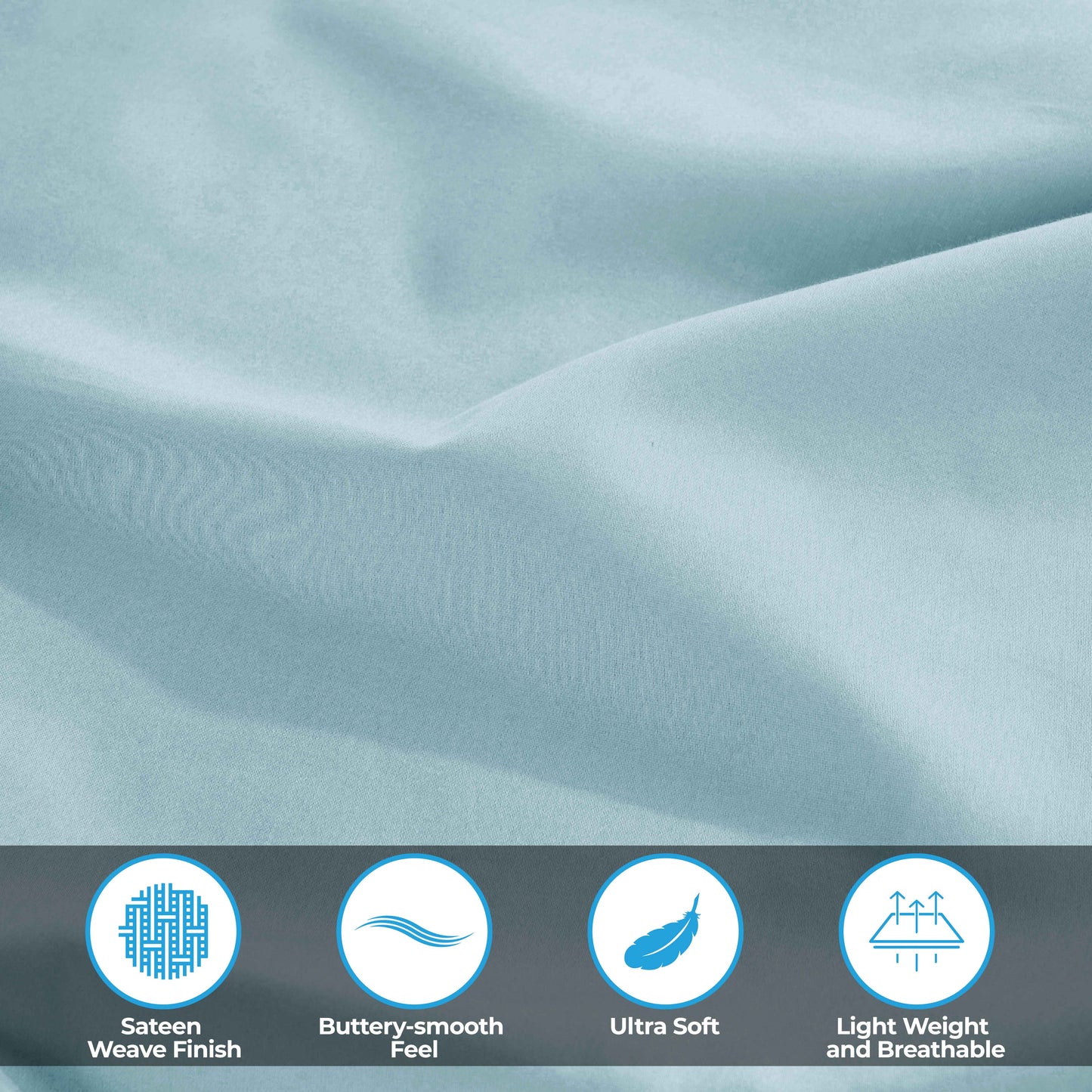 400 Thread Count Egyptian Cotton Solid Deep Pocket Sheet Set - LightBlue