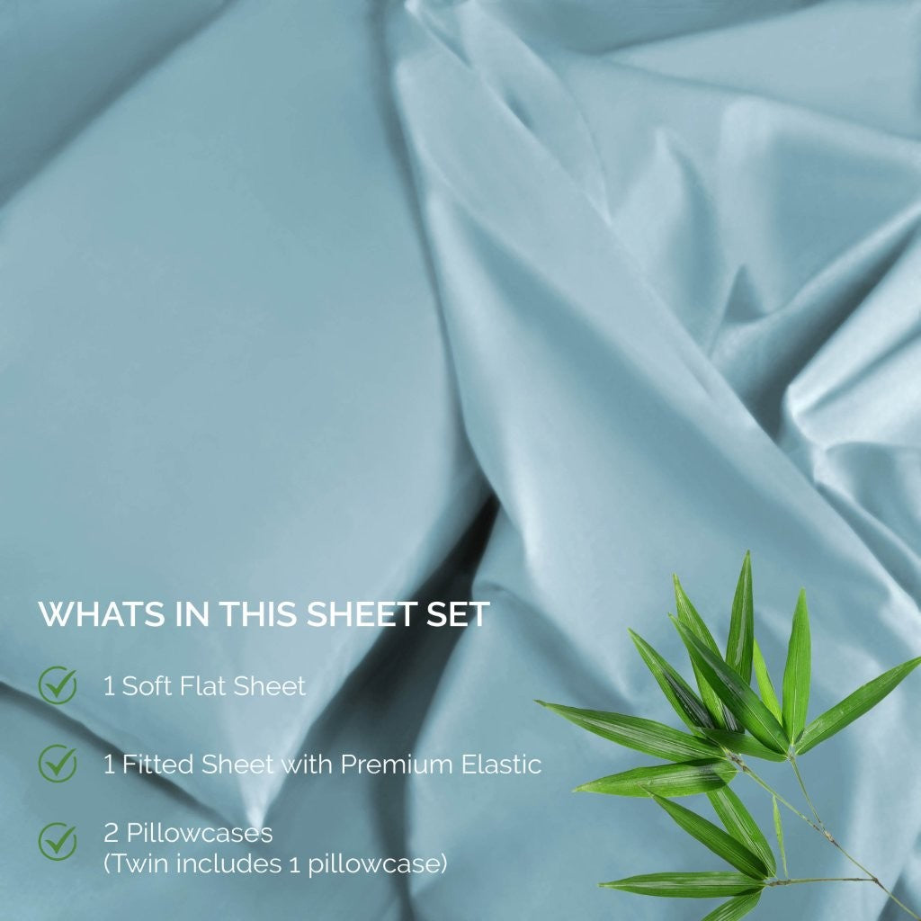 300 Thread Count Rayon From Bamboo Solid Deep Pocket Sheet Set