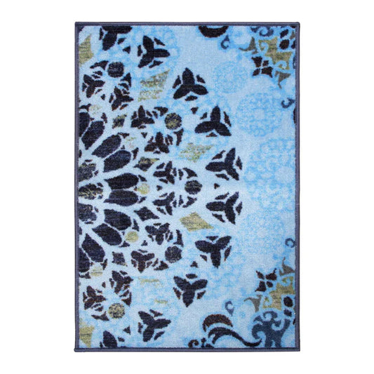 Thalia Modern Medallion Indoor Washable Area Rug - LightBlue