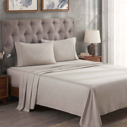 Egyptian Cotton 300 Thread Count Solid Deep Pocket Sheet Set - LightGray