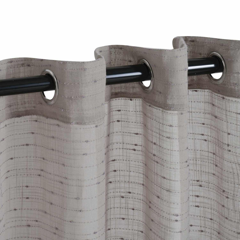 Meteorite Textured Grommet Sheer Curtain Panel Set of 2 - LightGray