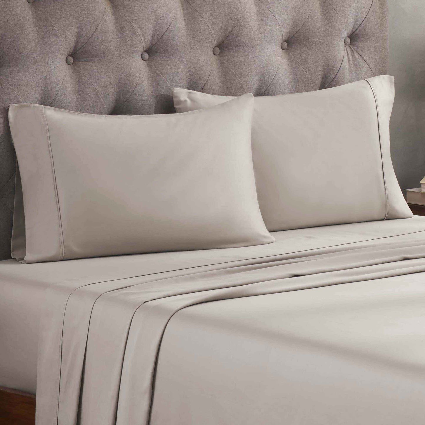 Egyptian Cotton 300 Thread Count Solid Deep Pocket Sheet Set - LightGray