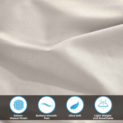 Egyptian Cotton 300 Thread Count Solid Deep Pocket Sheet Set - LightGray
