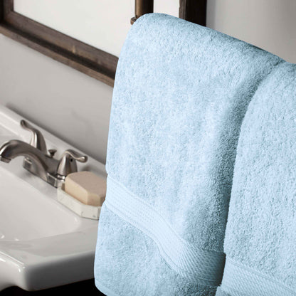 Egyptian Cotton Pile Plush Heavyweight Absorbent Bath Towel (Set of 4) - LightBlue