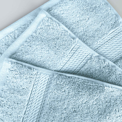 Egyptian Cotton Pile Plush Heavyweight Absorbent Bath Towel (Set of 4) - LightBlue