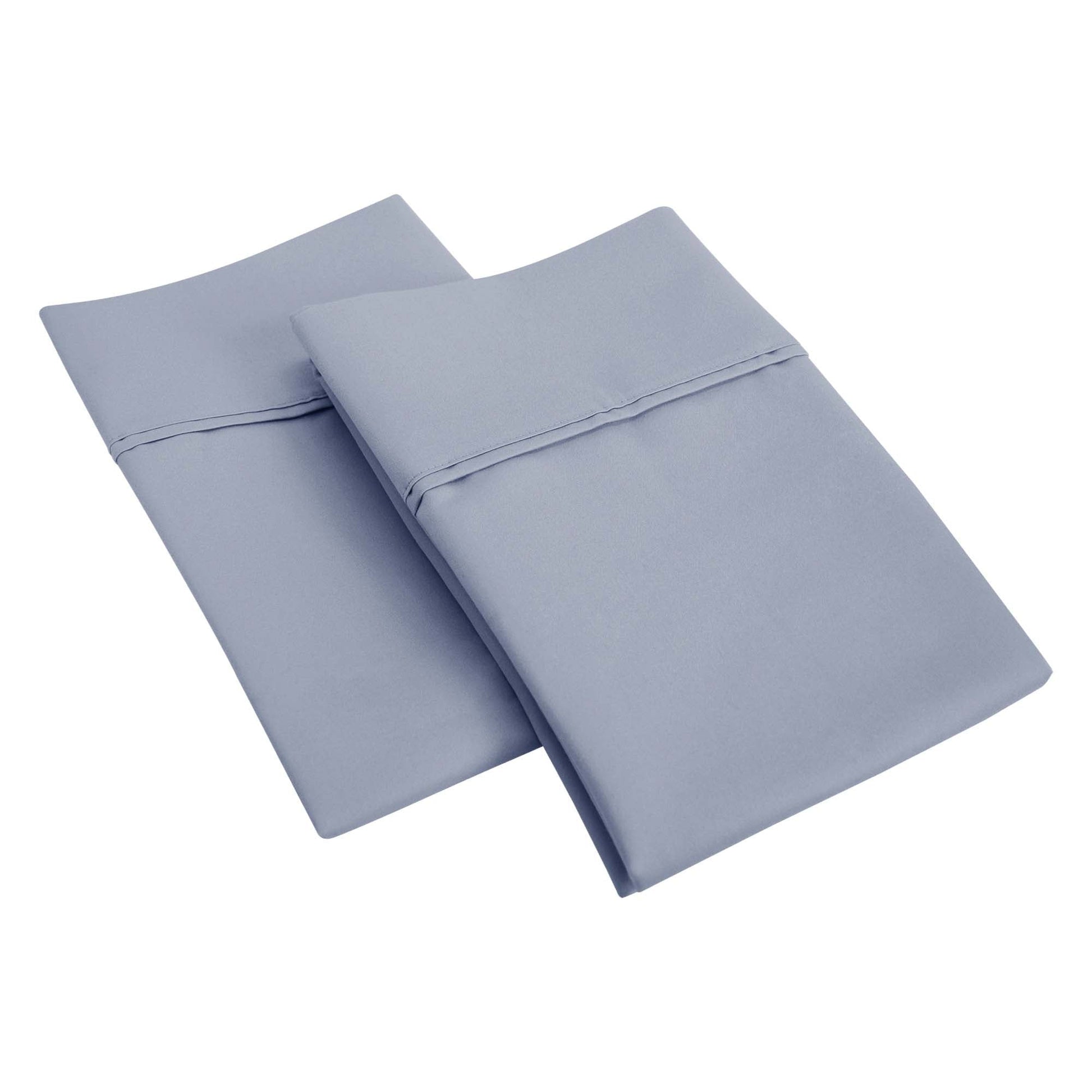 1200 Thread Count Cotton Blend 2 Piece Solid Pillowcase Set - LightBlue