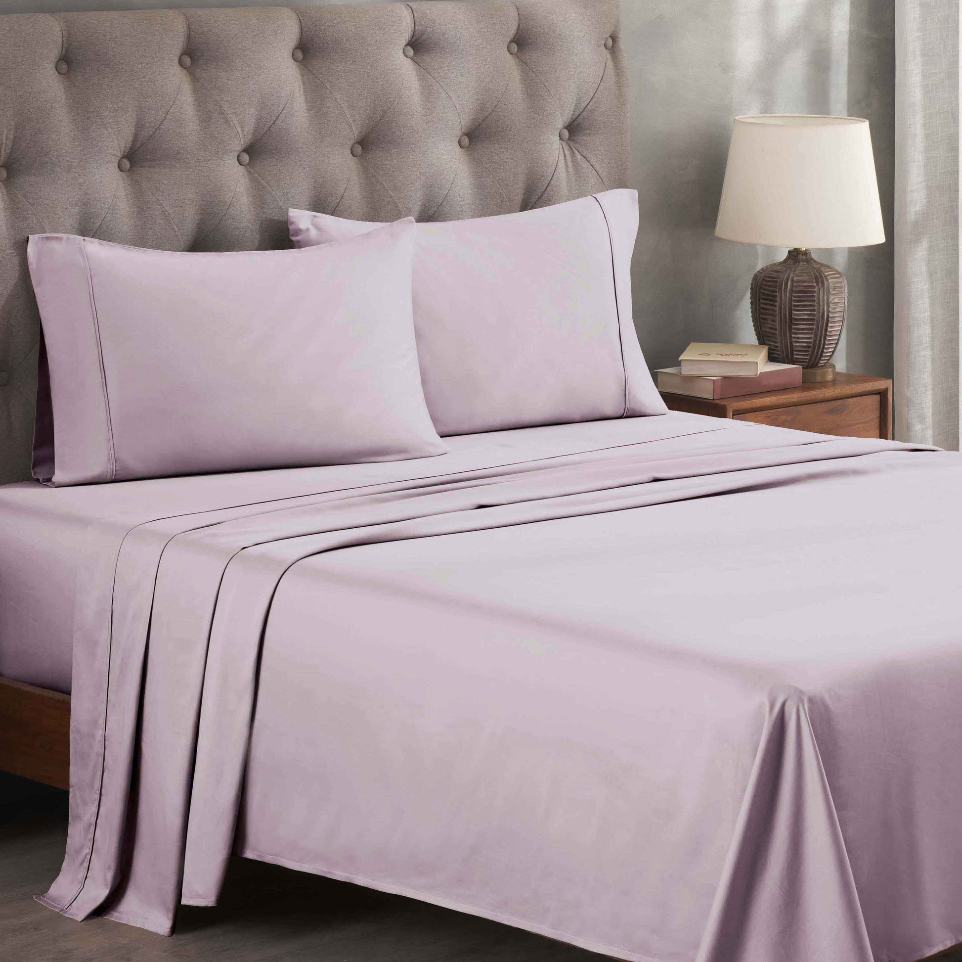 Egyptian Cotton 300 Thread Count Solid Deep Pocket Sheet Set - Lilac