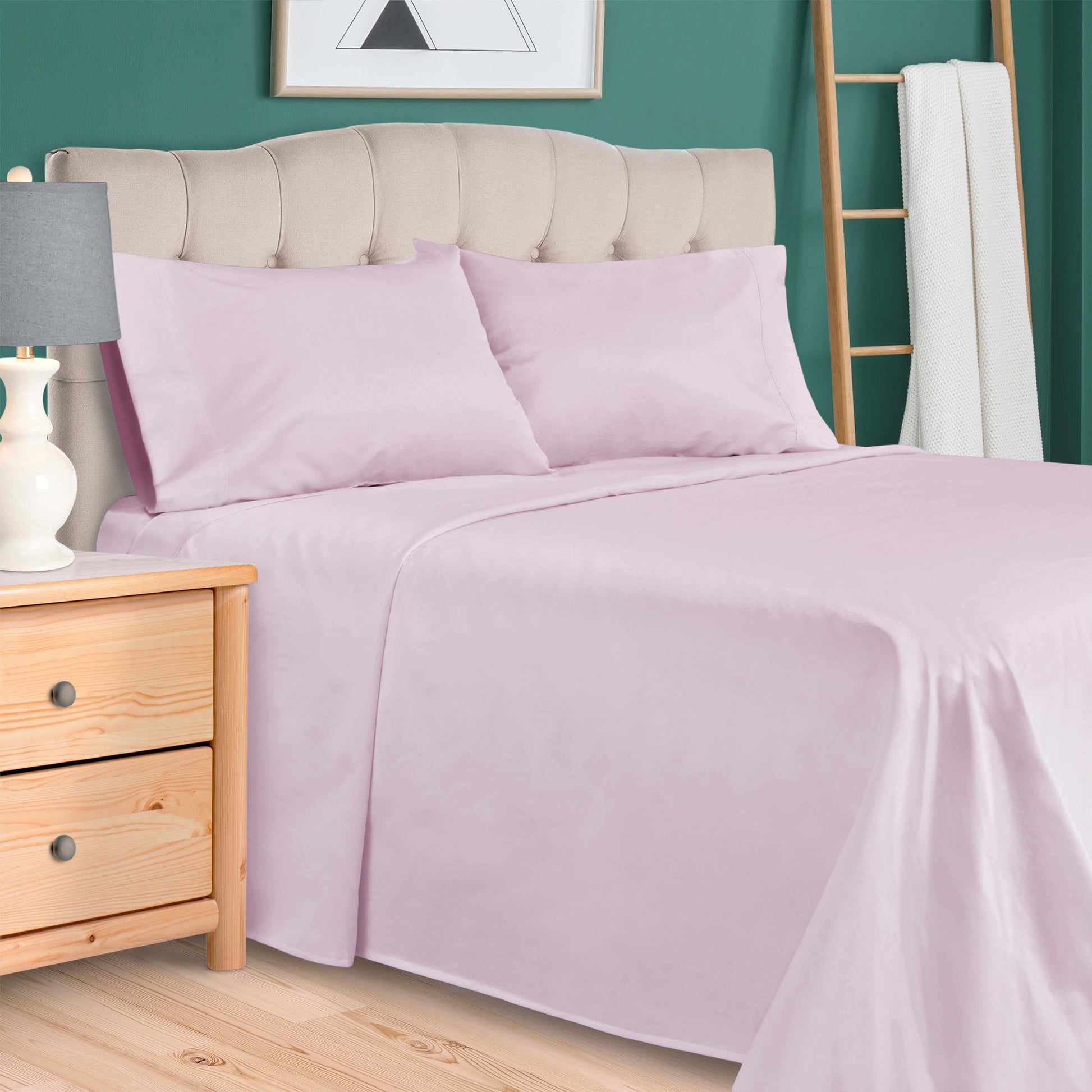 Egyptian Cotton 300 Thread Count Solid Deep Pocket Sheet Set - Lilac