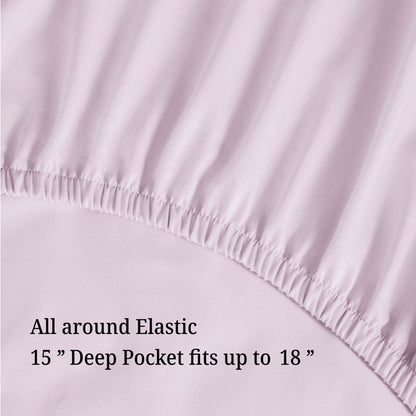 Egyptian Cotton 300 Thread Count Solid Deep Pocket Sheet Set - Lilac