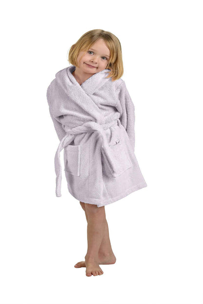 Cotton Ultra-Soft Terry Lightweight Kids Unisex Hooded Bathrobe - Lilac