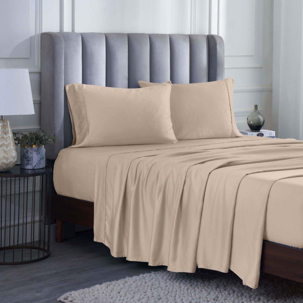 Modal From Beechwood 400 Thread Count Cooling Solid Bed Sheet Set - Linen