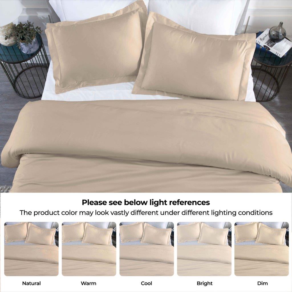 Modal From Beechwood 400 Thread Count Cooling Solid Duvet Cover Set - Linen