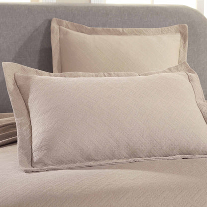 Basket Weave Matelasse Cotton Bedspread Set - Linen