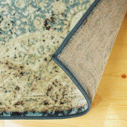 Superior Lumen Distressed Oriental Floral Medallion Indoor Area Rug 