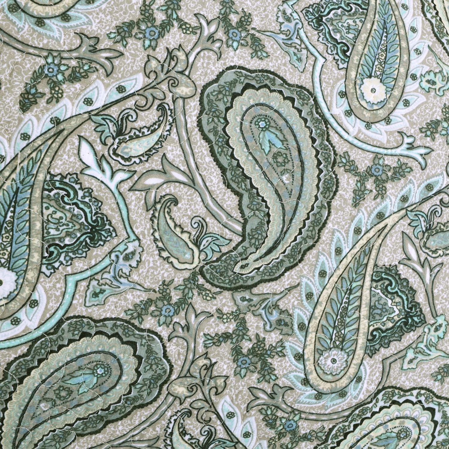 Reversible Morrocan Paisley Cotton Quilt Set - Grey