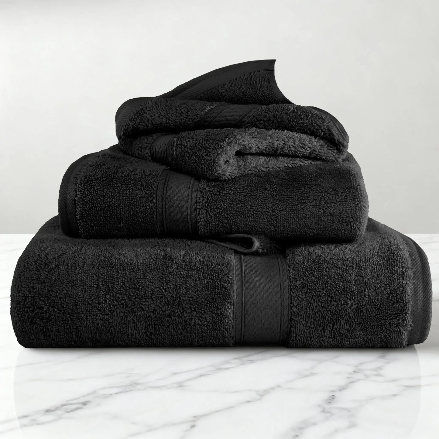 Madeline Egyptian Cotton Pile Plush Heavyweight 3 Piece Towel Set