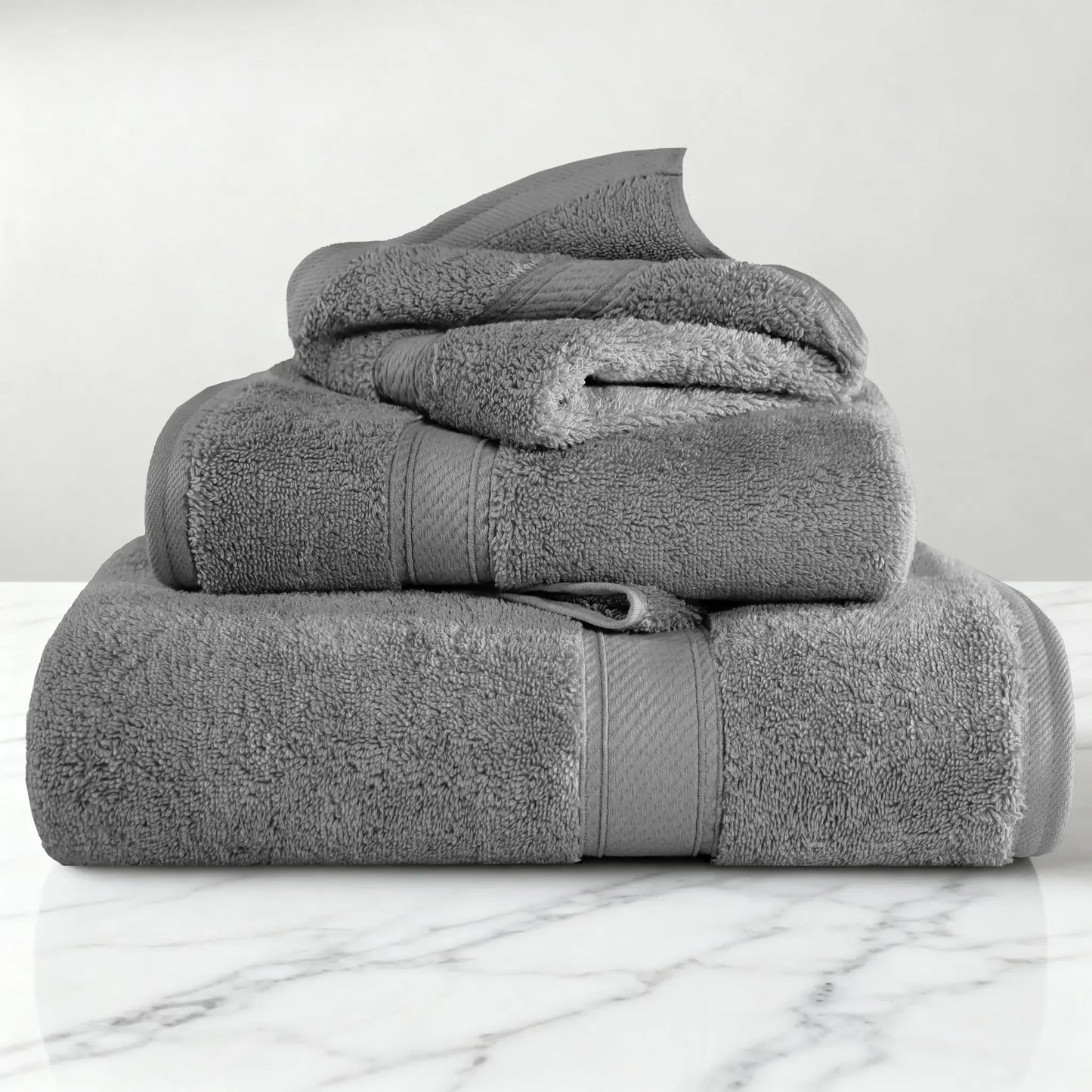 Madeline Egyptian Cotton Pile Plush Heavyweight 3 Piece Towel Set