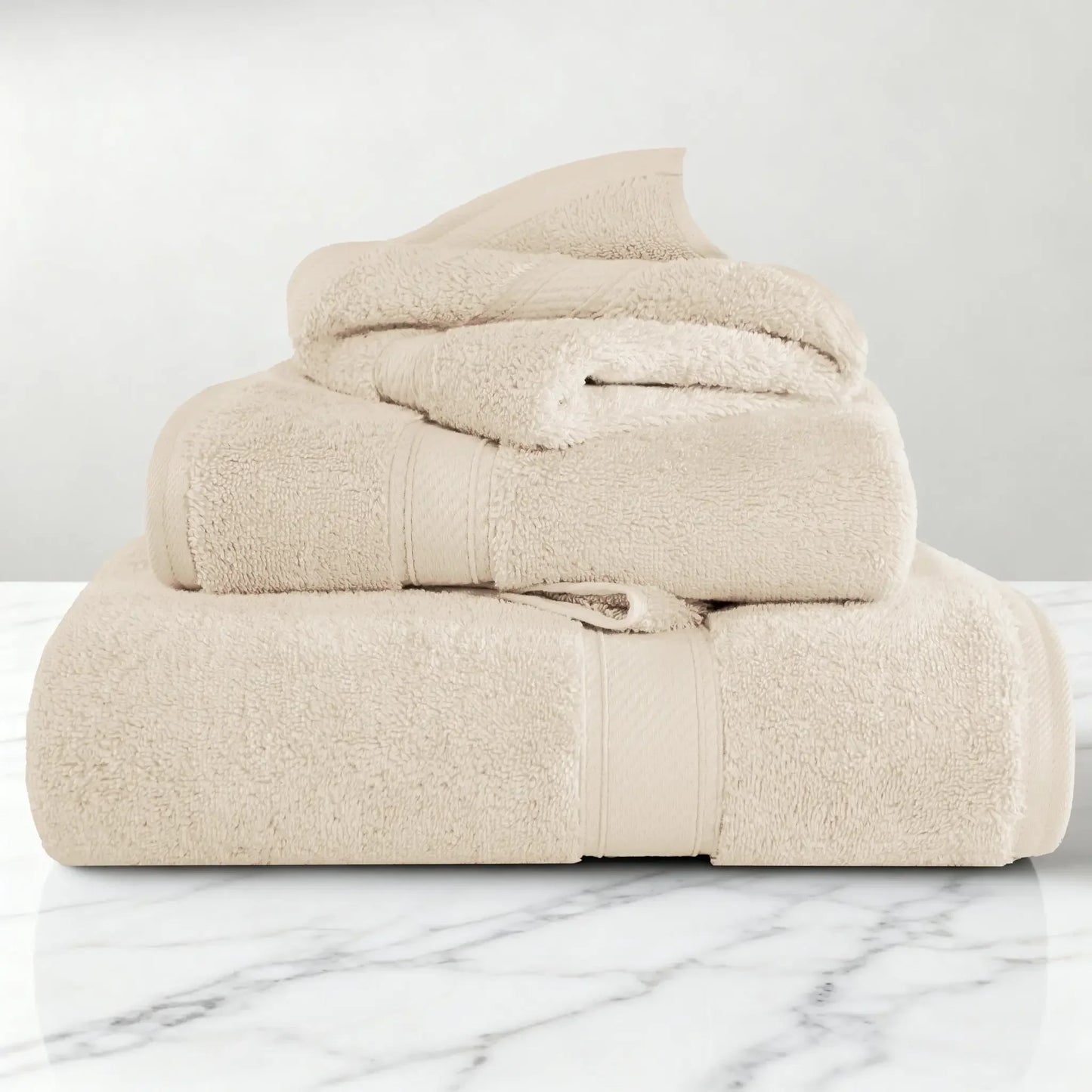 Madeline Egyptian Cotton Pile Plush Heavyweight 3 Piece Towel Set
