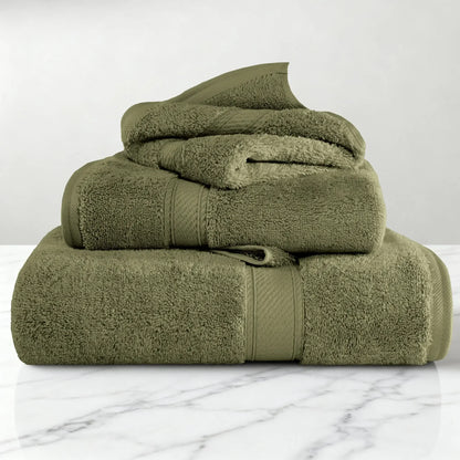 Madeline Egyptian Cotton Pile Plush Heavyweight 3 Piece Towel Set