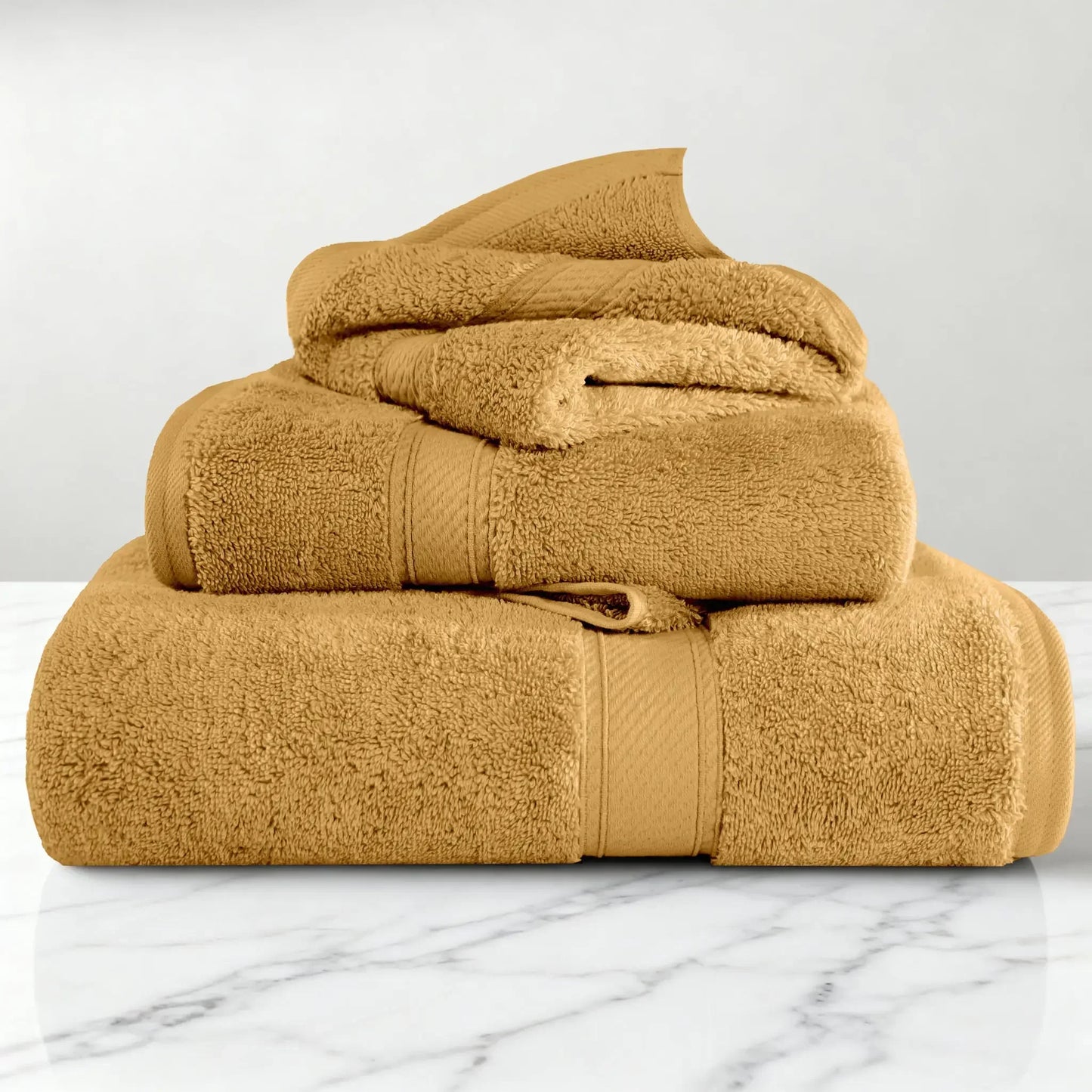 Madeline Egyptian Cotton Pile Plush Heavyweight 3 Piece Towel Set