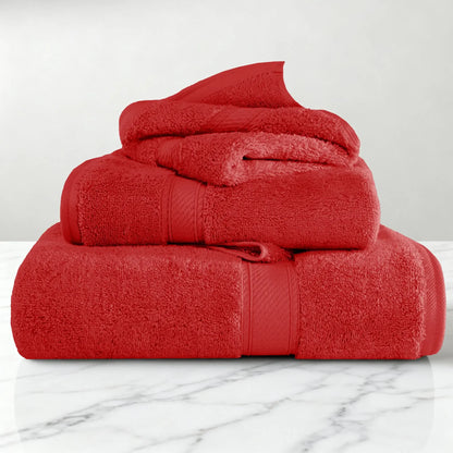 Madeline Egyptian Cotton Pile Plush Heavyweight 3 Piece Towel Set