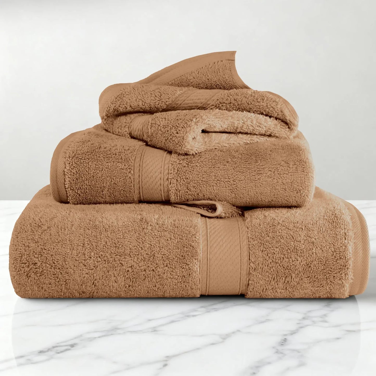 Madeline Egyptian Cotton Pile Plush Heavyweight 3 Piece Towel Set