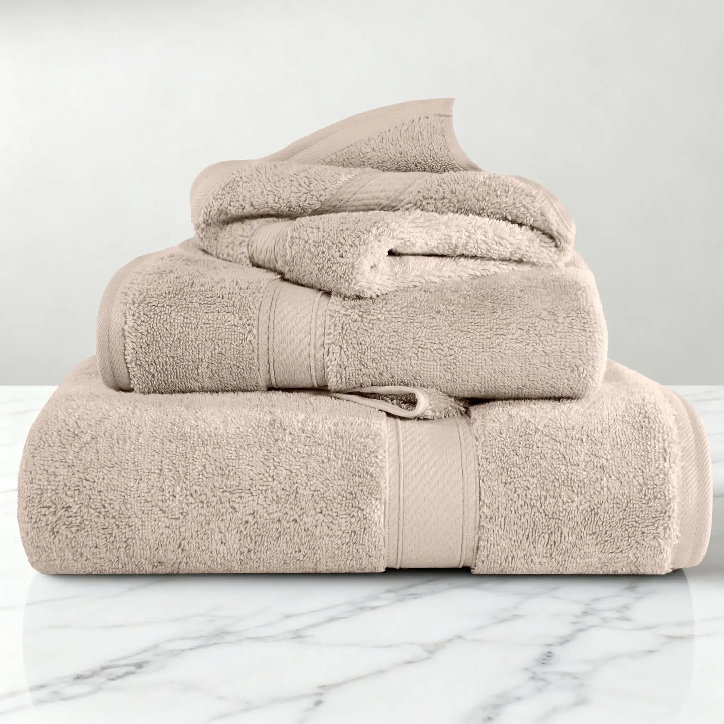 Madeline Egyptian Cotton Pile Plush Heavyweight 3 Piece Towel Set
