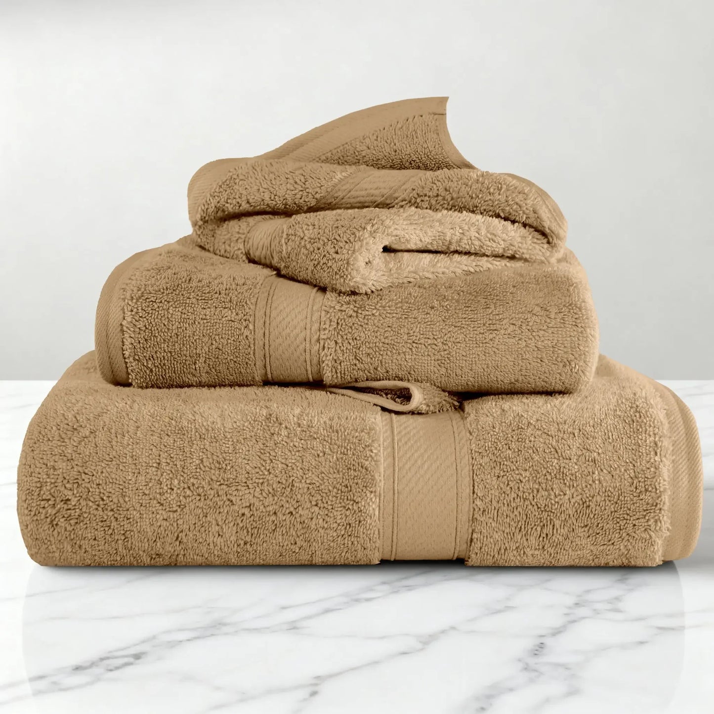 Madeline Egyptian Cotton Pile Plush Heavyweight 3 Piece Towel Set