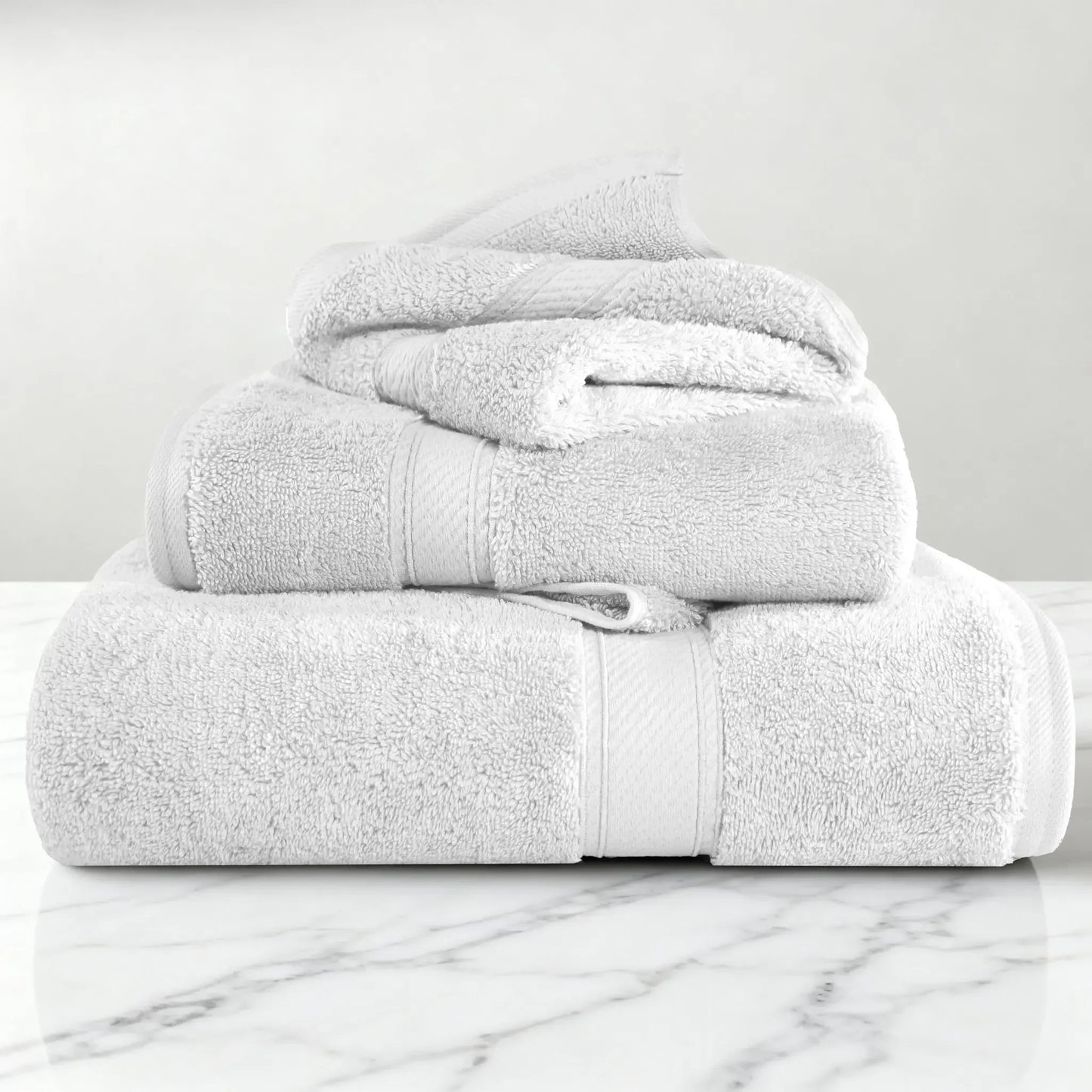 Madeline Egyptian Cotton Pile Plush Heavyweight 3 Piece Towel Set