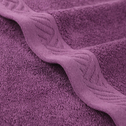 Basketweave Egyptian Cotton Solid 3 Piece Assorted Towel Set - MajesticPurple