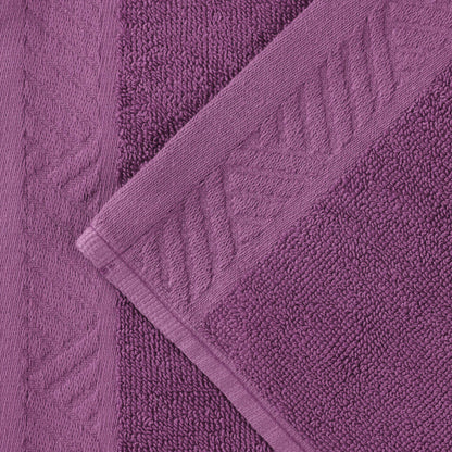 Basketweave Egyptian Cotton Solid 3 Piece Assorted Towel Set - MajesticPurple