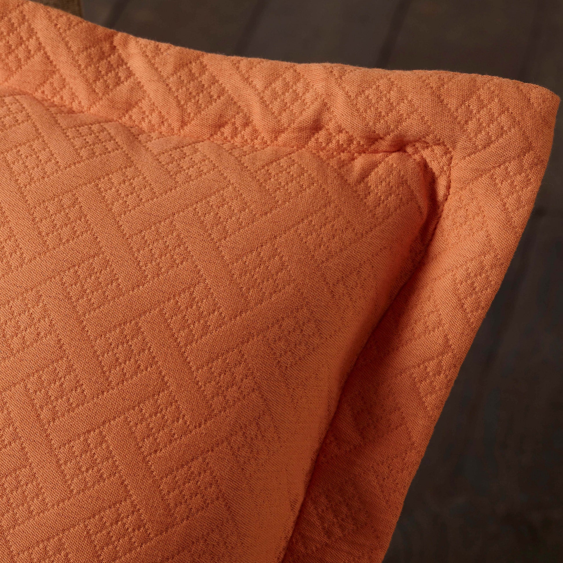 Basket Weave Matelasse Cotton Bedspread Set - Mandarin