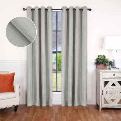 Linen Pattern Room Darkening Blackout Curtain Panel Set