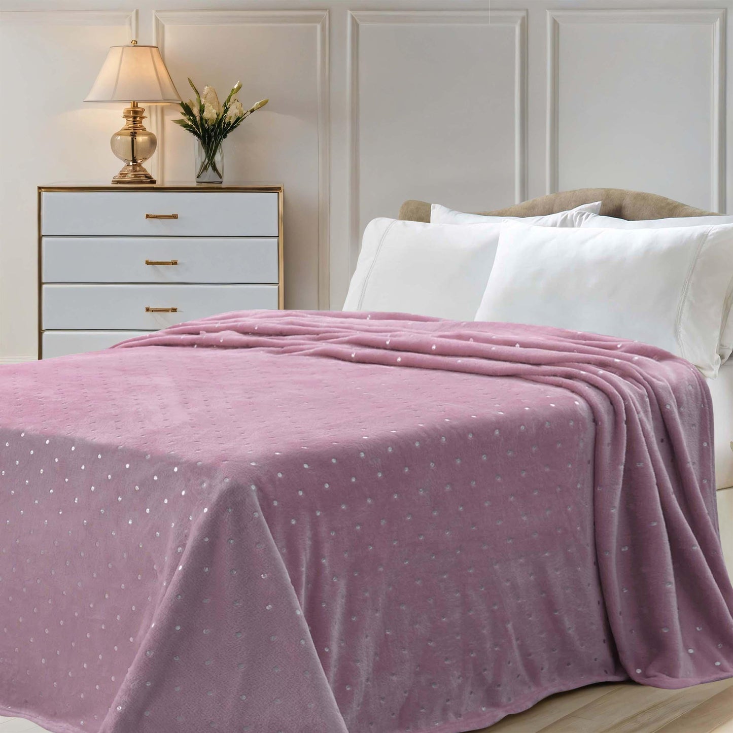 Fleece Plush Medium Weight Fluffy Soft Decorative Blanket Or Throw