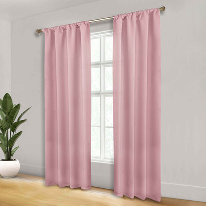 Solid Room Darkening Blackout Curtain Panels, Rod Pocket, Set of 2 - MauveChalk