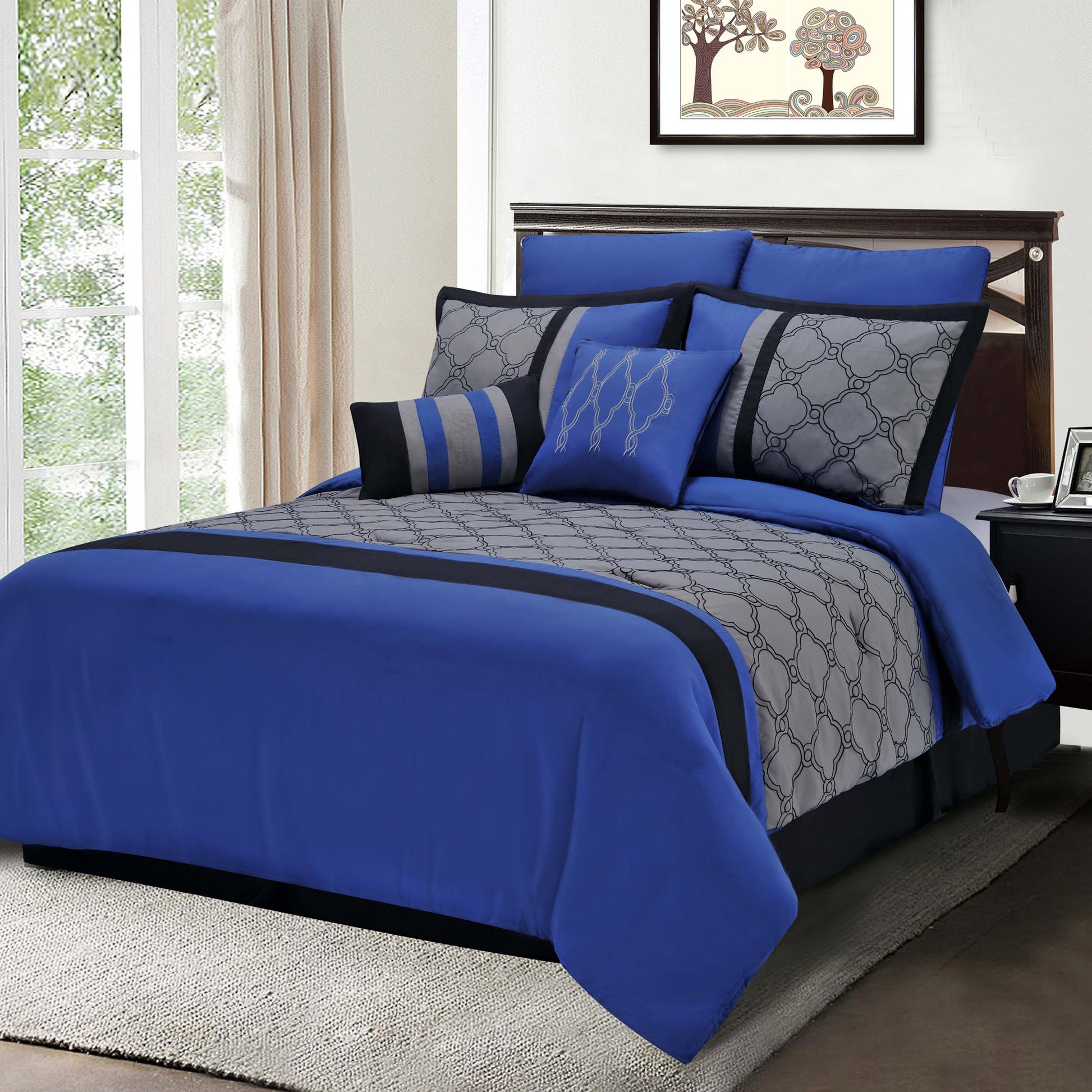 Superior Maxfield 8-Piece Microfiber Bedding Set - Maxfield