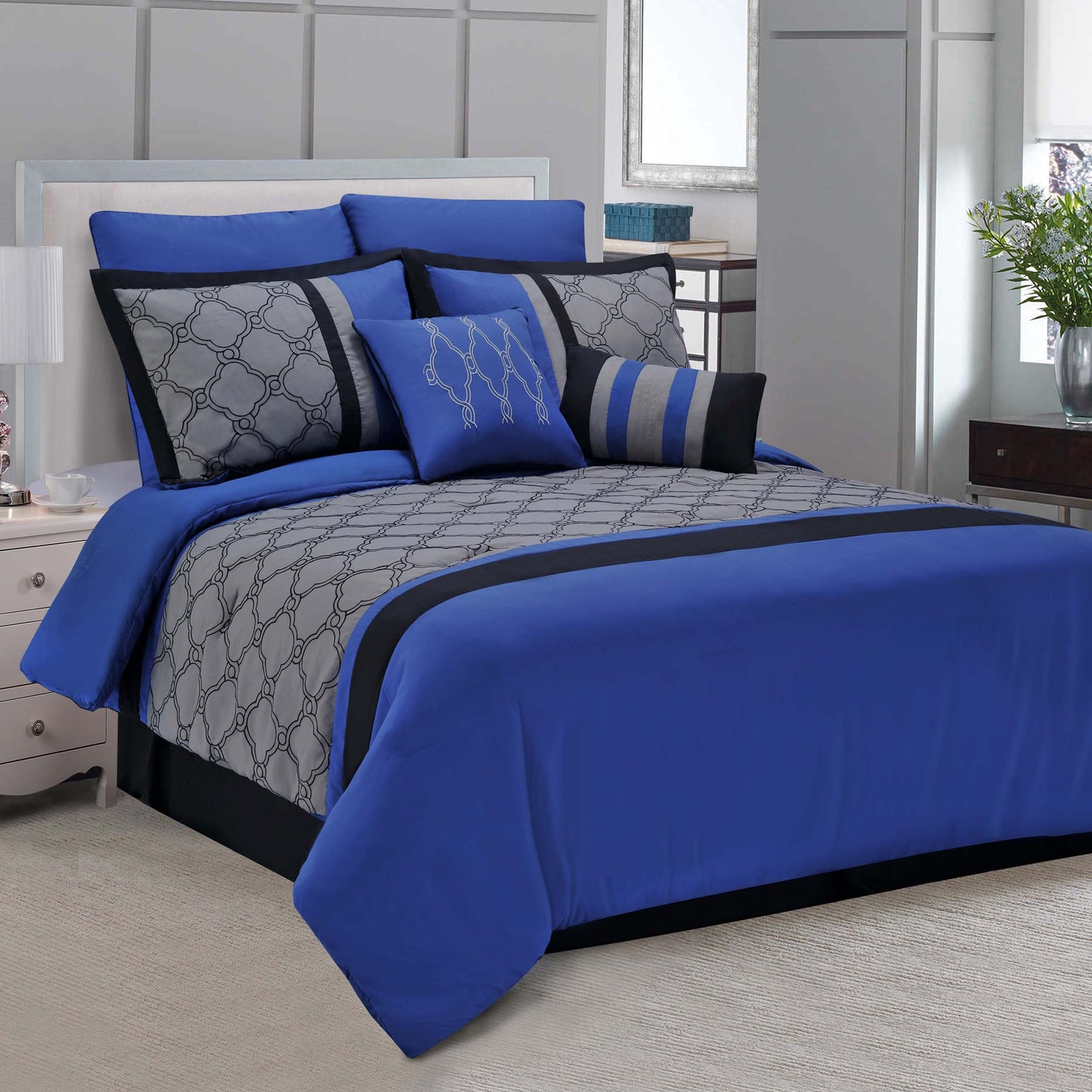 Superior Maxfield 8-Piece Microfiber Bedding Set - Maxfield