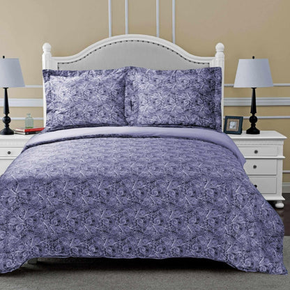 Superior Maywood Floral Cotton Duvet Cover Set - Grey