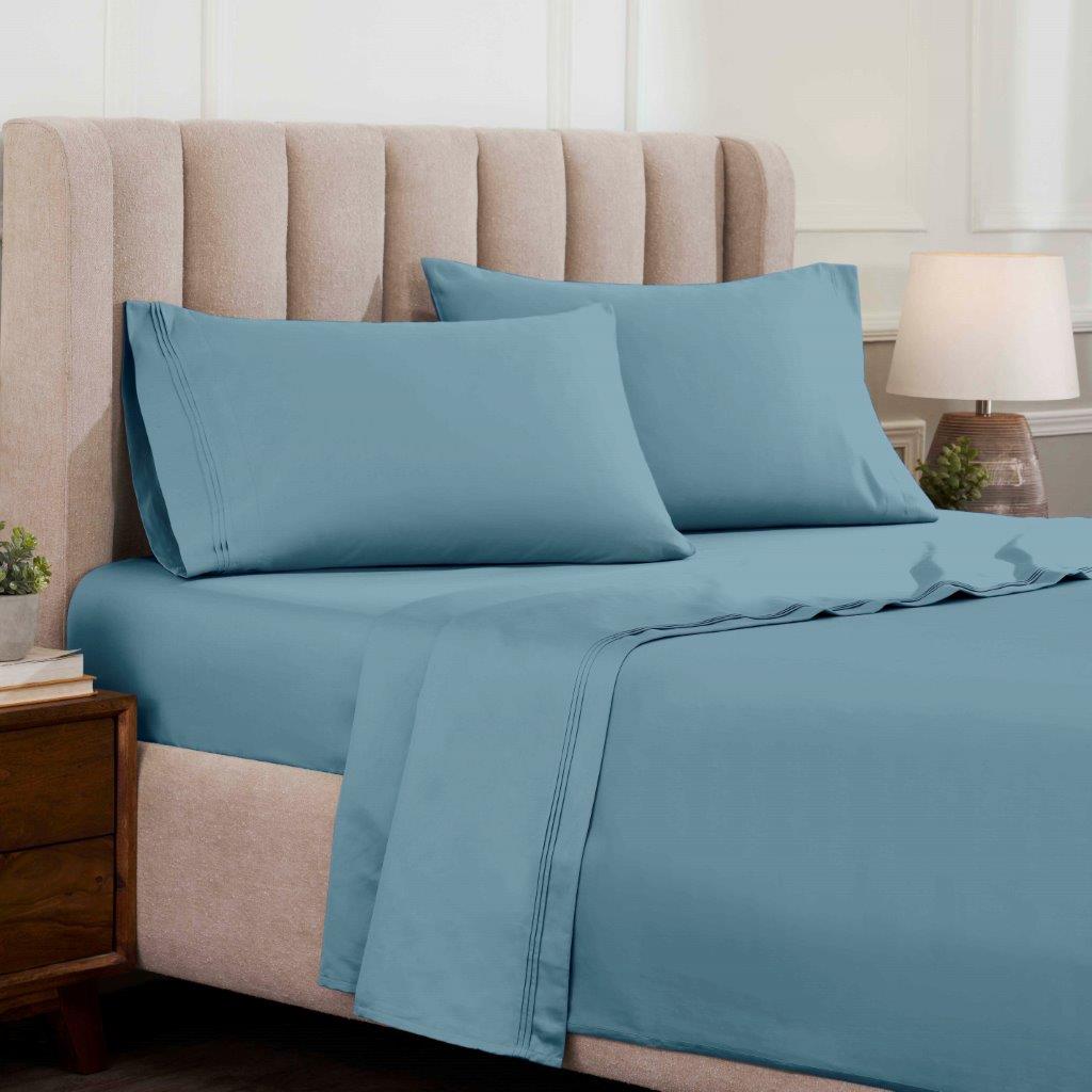 Egyptian Cotton 1500 Thread Count Eco Friendly Solid Sheet Set - MediumBlue