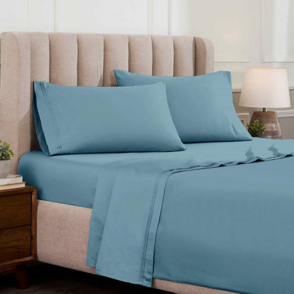 Egyptian Cotton 1500 Thread Count Eco Friendly Solid Sheet Set - MediumBlue