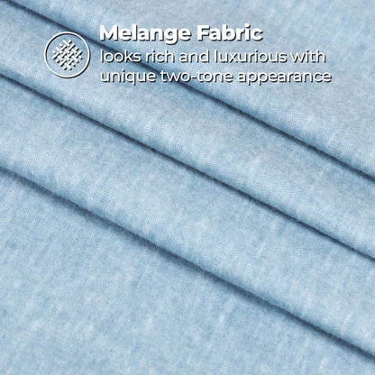 Melange Flannel Cotton Two-Toned Textured Deep Pocket Sheet Set - Blue