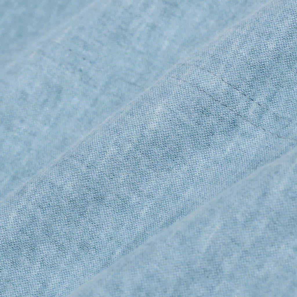 Melange Flannel Cotton Two-Toned Textured Deep Pocket Sheet Set - Blue