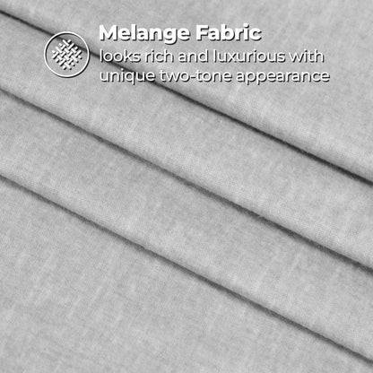 Melange Flannel Cotton Two-Toned Textured Deep Pocket Sheet Set - Grey