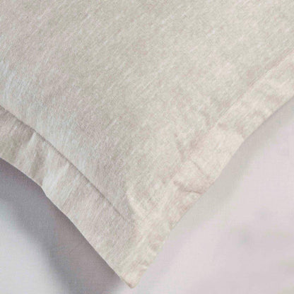 Melange Flannel Cotton Two-Toned Textured Duvet Cover Set - Beige