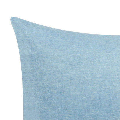 Melange Flannel Cotton Two-Toned Textured Pillowcases Set of 2 - Blue