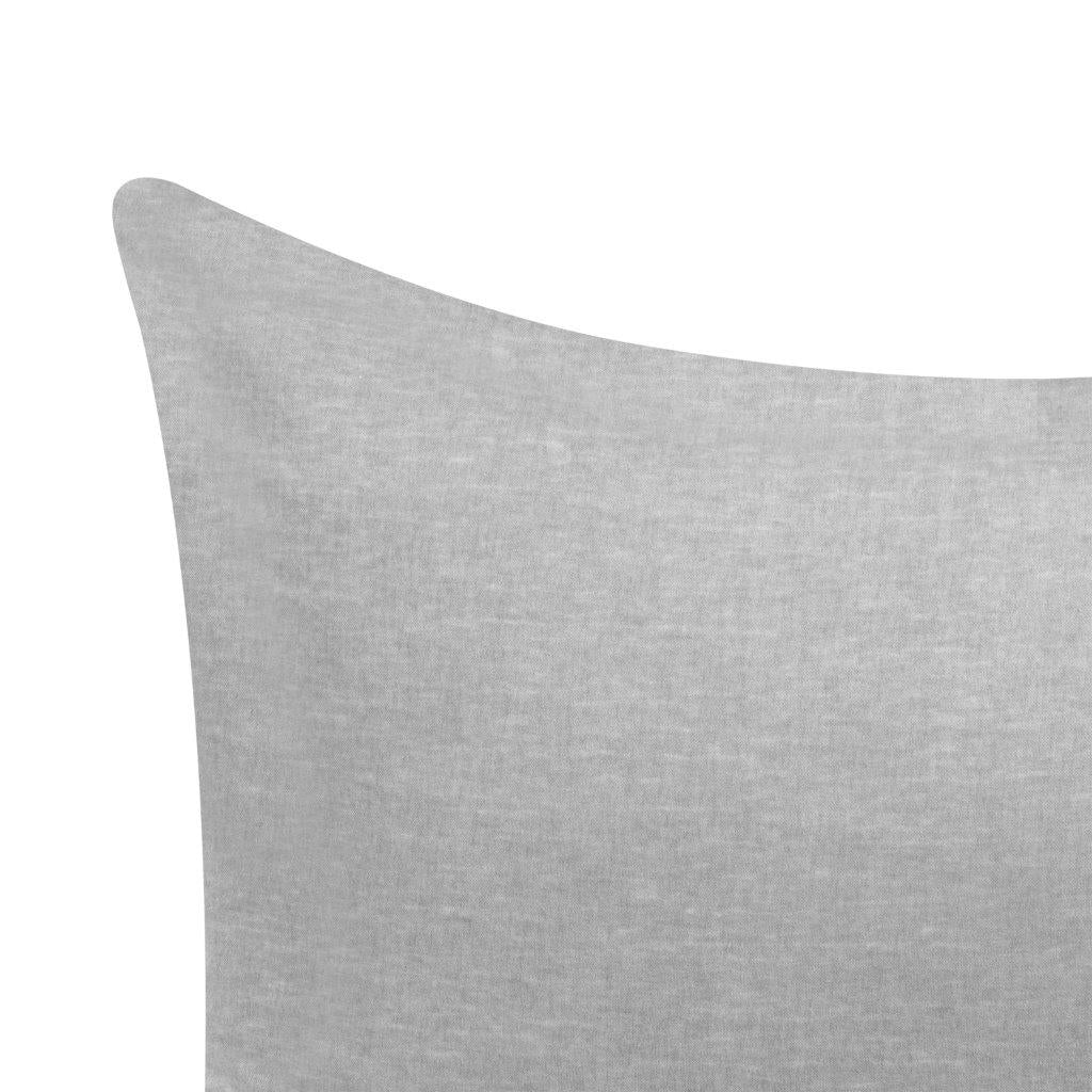 Melange Flannel Cotton Two-Toned Textured Pillowcases Set of 2 - Grey