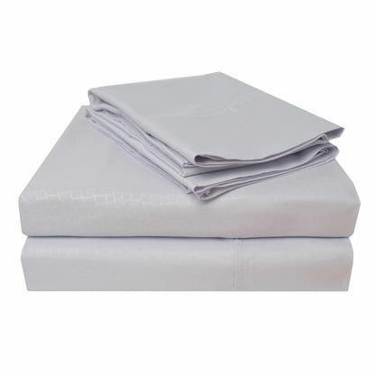 Superior Microfiber Embossed Crocodile Wrinkle-Free Deep Pocket Sheet Set - Lilac