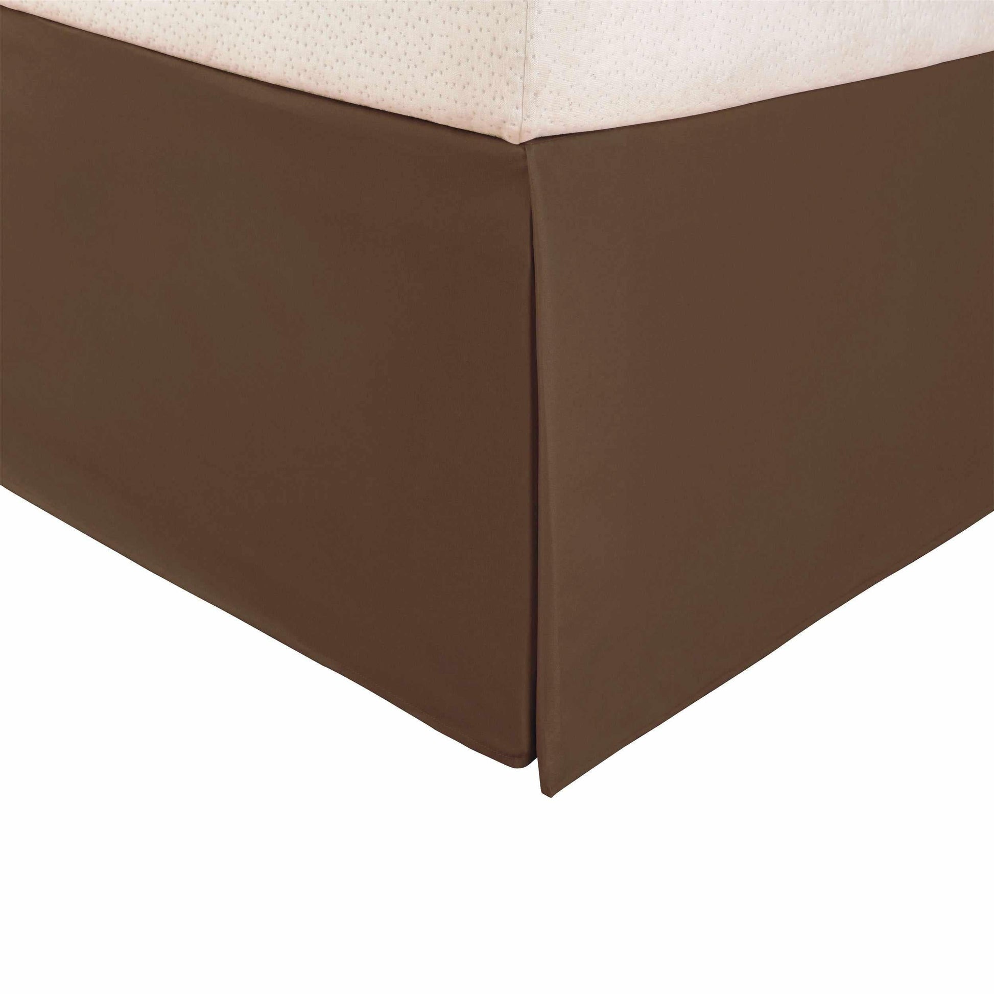 Microfiber Wrinkle-Free Solid 15-Inch Drop Bed Skirt - Mocha